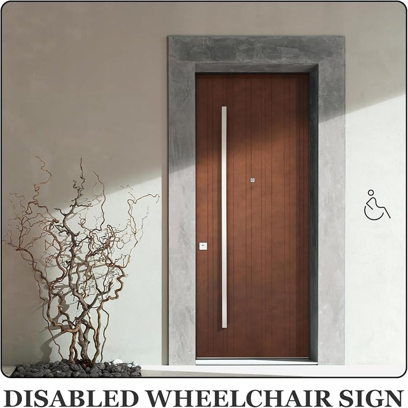 Frosted Disabled Wheelchair Sign For Accessible Toilet Restroom Direction Easy Installation - Image 3